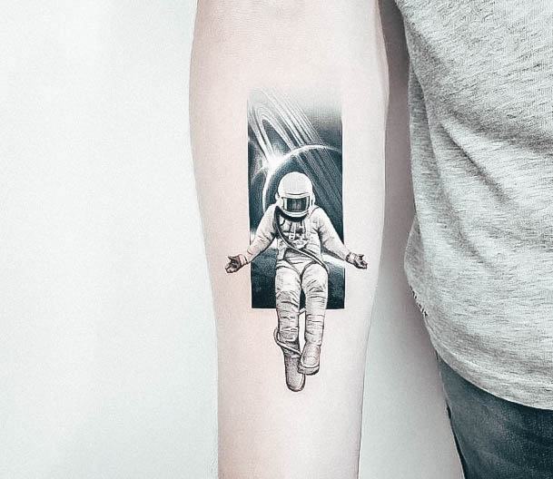 Breathtaking Astronaut Tattoo On Girl