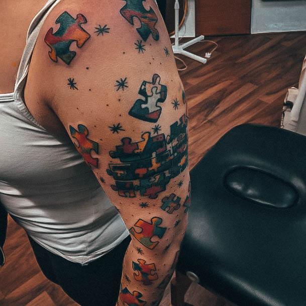 Breathtaking Autism Tattoo On Girl