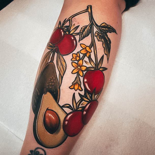 Breathtaking Avocado Tattoo On Girl