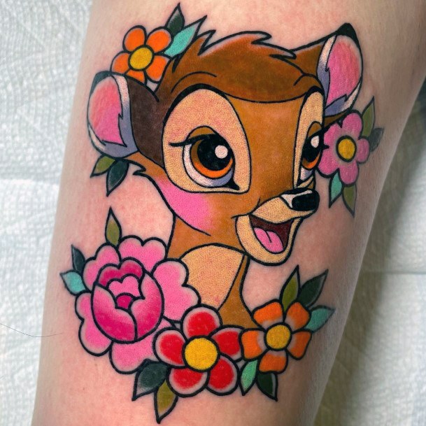 Breathtaking Bambi Tattoo On Girl