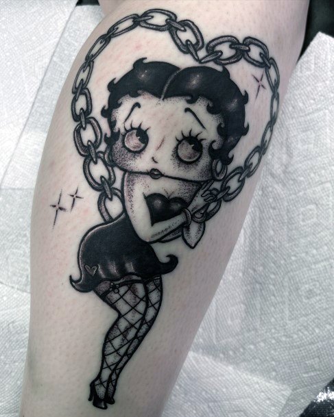 Breathtaking Betty Bop Tattoo On Girl