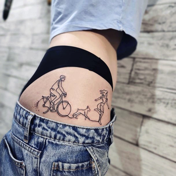 Breathtaking Bicycle Tattoo On Girl