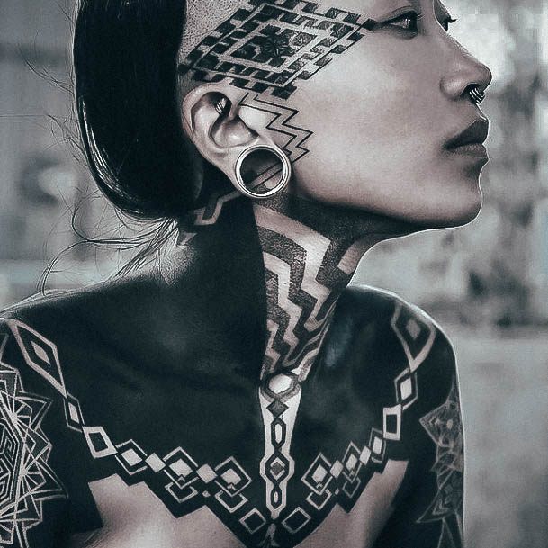 Top 100 Best Blackout Tattoos For Women - Dark Design Ideas