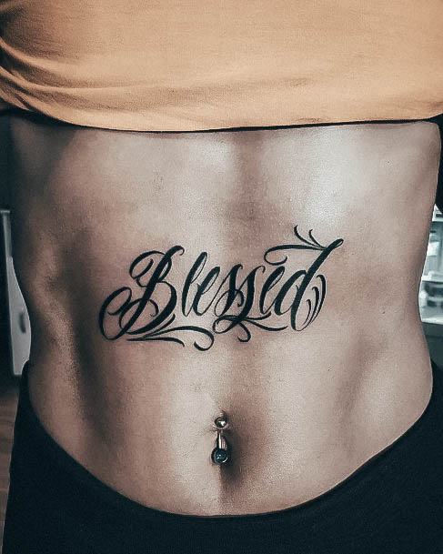 Breathtaking Blessed Tattoo On Girl