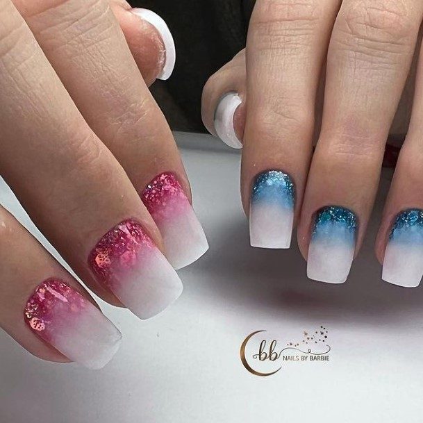 Breathtaking Blue Glitter Nail On Girl