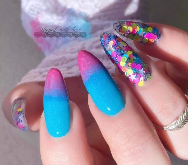 Breathtaking Blue Ombre Nail On Girl