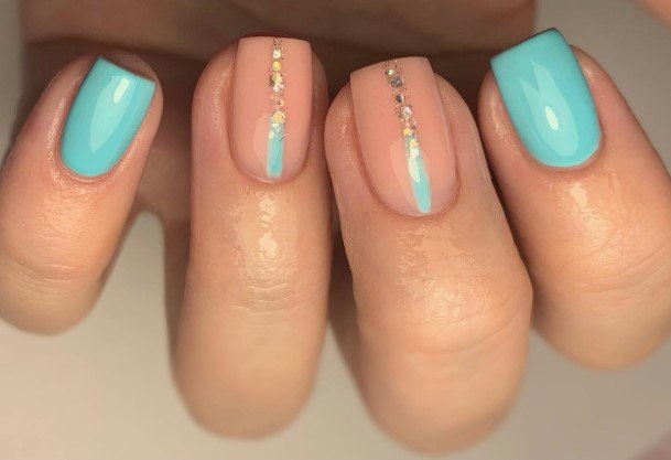 Breathtaking Blue Short Nail On Girl