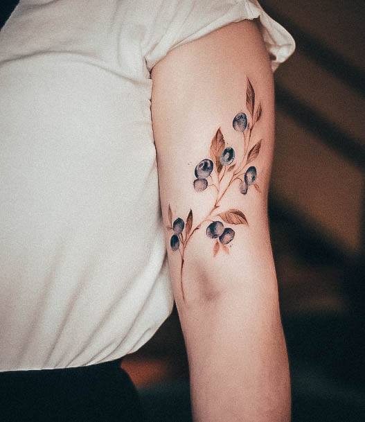 Breathtaking Blueberry Tattoo On Girl