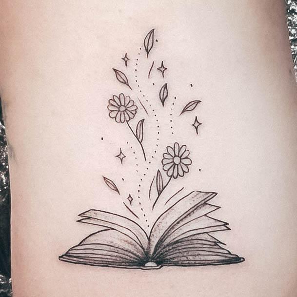 Breathtaking Book Tattoo On Girl