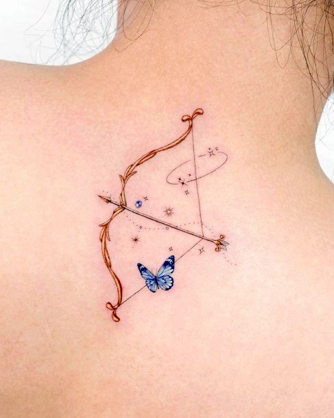 Breathtaking Bow And Arrow Tattoo On Girl