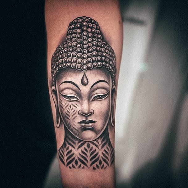 Breathtaking Buddha Tattoo On Girl Forearm