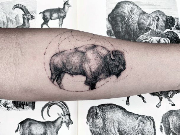 Breathtaking Buffalo Tattoo On Girl