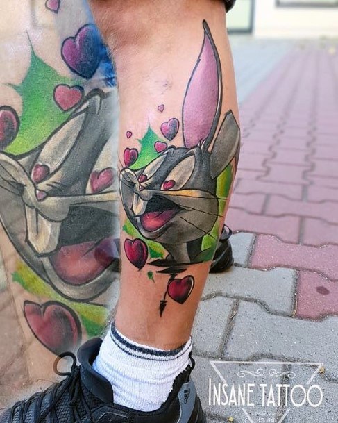 Breathtaking Bugs Bunny Tattoo On Girl