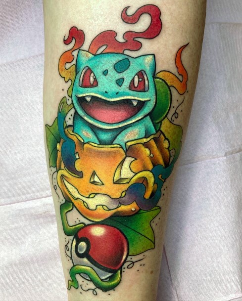 Breathtaking Bulbasaur Tattoo On Girl