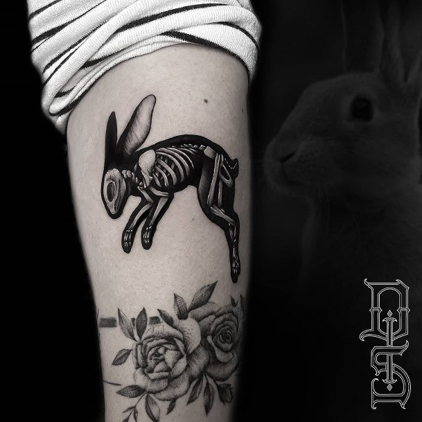 Breathtaking Bunny Rabbit Tattoo On Girl