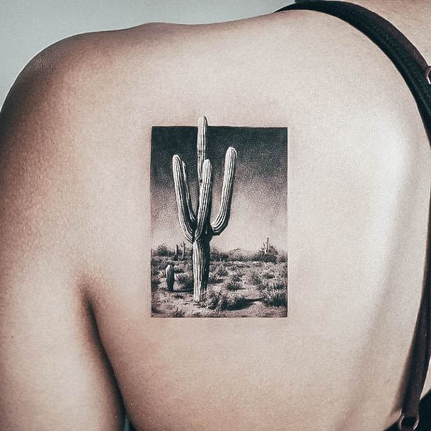 Breathtaking Cactus Tattoo On Girl