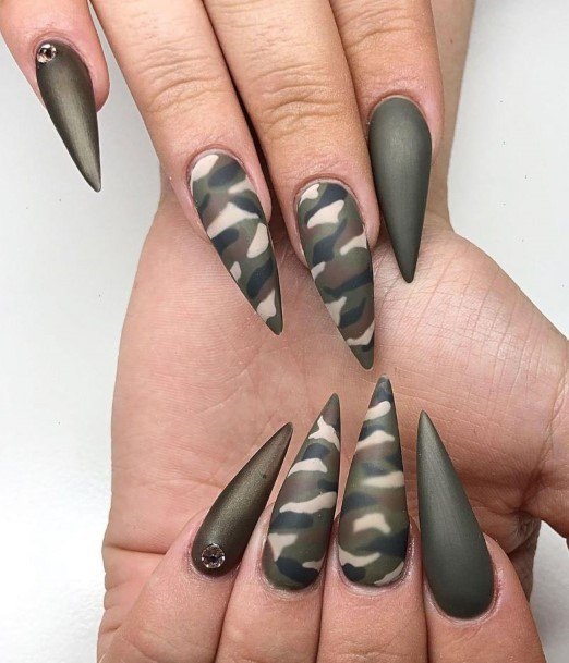 Breathtaking Camo Nail On Girl