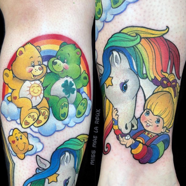 Breathtaking Carebears Tattoo On Girl