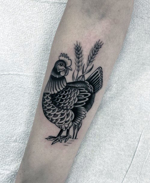 Breathtaking Chicken Tattoo On Girl