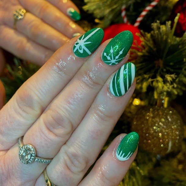 Breathtaking Christmas Gel Nail On Girl