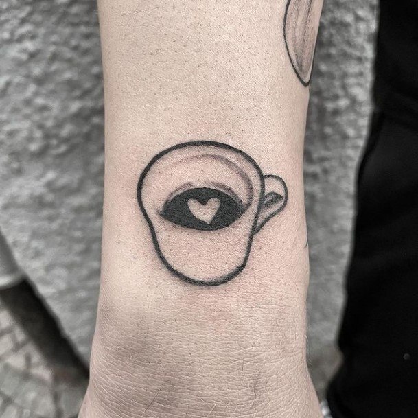 Breathtaking Coffee Mug Tattoo On Girl