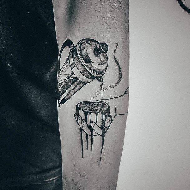 Breathtaking Coffee Pot Tattoo On Girl