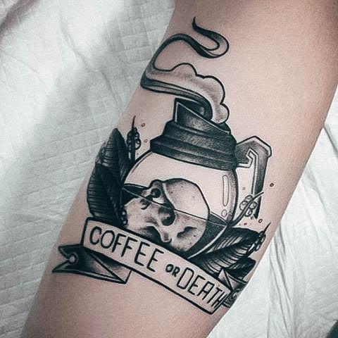 Breathtaking Coffee Tattoo On Girl