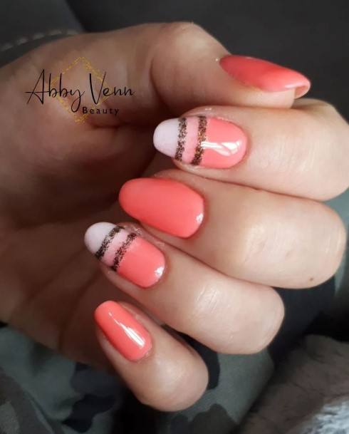 Breathtaking Coral Nail On Girl