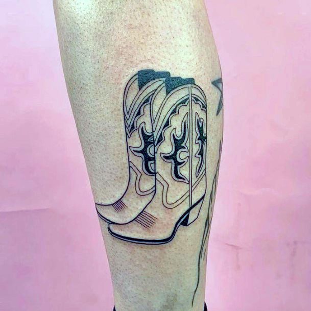 Breathtaking Cowboy Boot Tattoo On Girl