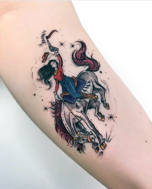 Breathtaking Cowgirl Tattoo On Girl