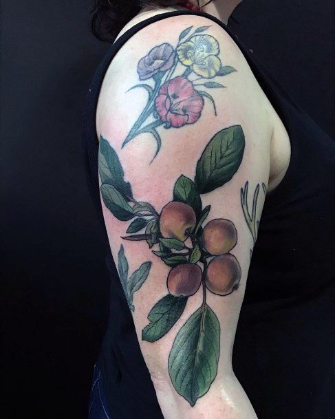 Breathtaking Crabapple Tattoo On Girl