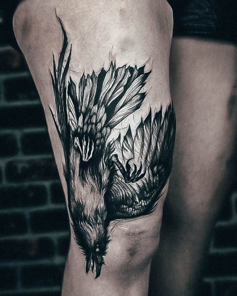 Breathtaking Crow Tattoo On Girl