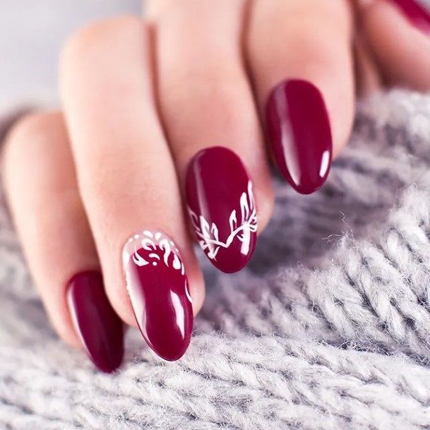 Breathtaking Dark Maroon Nail On Girl