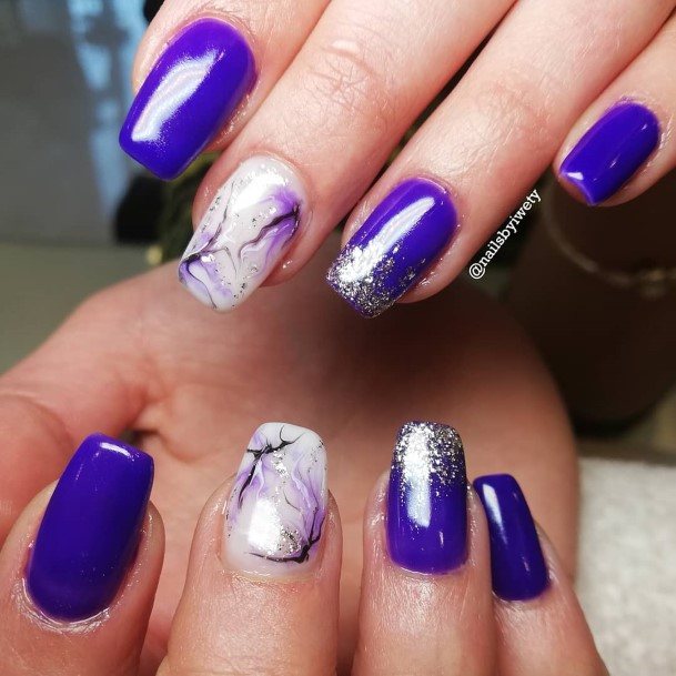 Breathtaking Deep Purple Nail On Girl