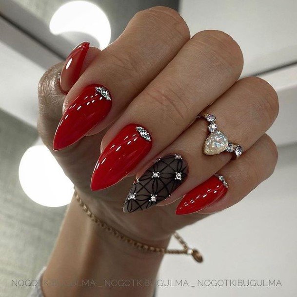 Breathtaking Deep Red Nail On Girl