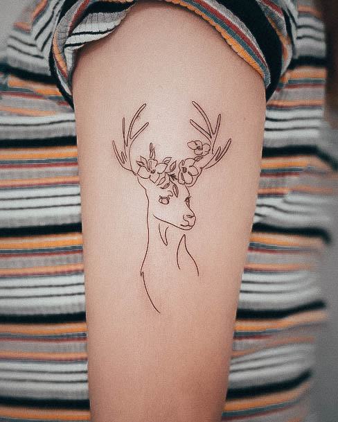 Breathtaking Deer Tattoo On Girl