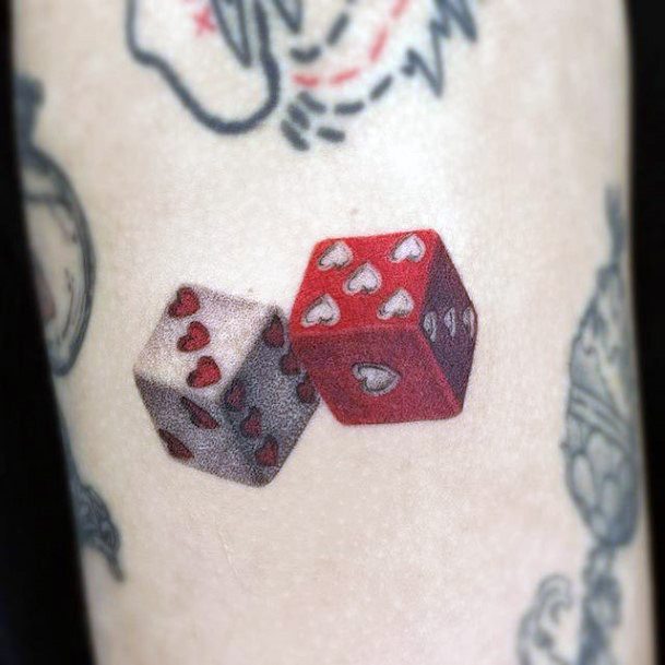 Breathtaking Dice Tattoo On Girl