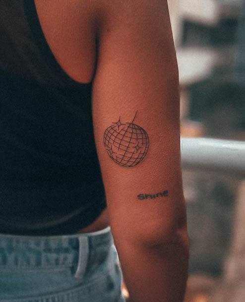 Breathtaking Disco Ball Tattoo On Girl