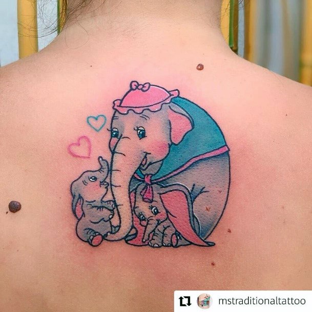 Breathtaking Dumbo Tattoo On Girl