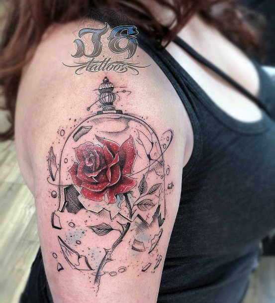 Breathtaking Enchanted Rose Tattoo On Girl