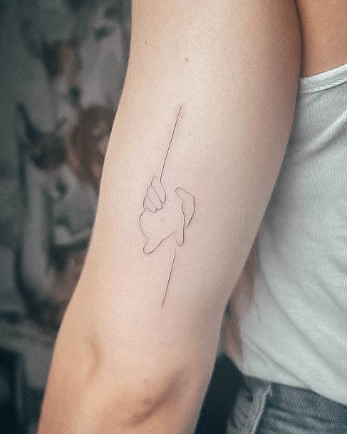 Breathtaking Fine Line Tattoo On Girl