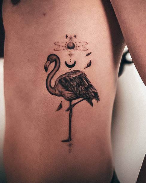 Breathtaking Flamingo Tattoo On Girl