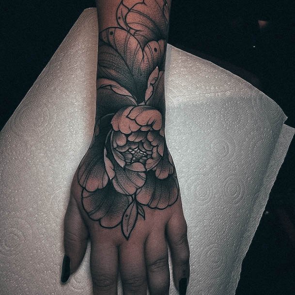 Breathtaking Flower Sleeve Tattoo On Girl