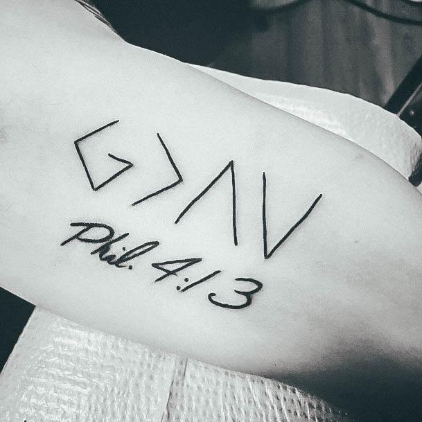 Breathtaking God Is Greater Than The Highs And Lows Tattoo On Girl