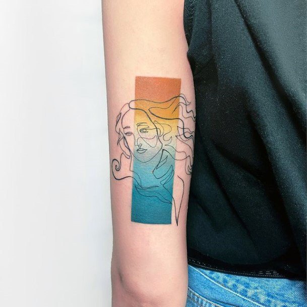 Breathtaking Gradient Tattoo On Girl