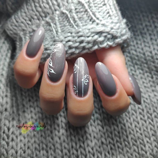 Breathtaking Grey Nail On Girl