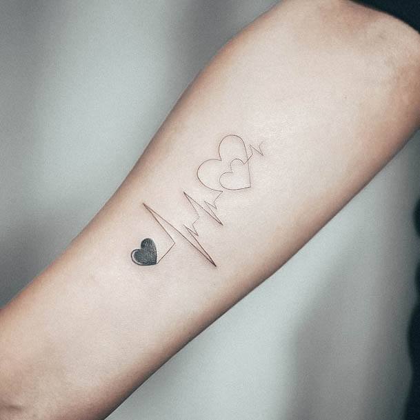 Breathtaking Heartbeat Tattoo On Girl