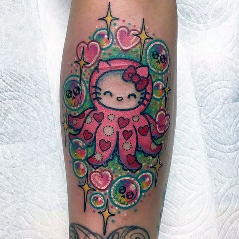 Breathtaking Hello Kitty Tattoo On Girl