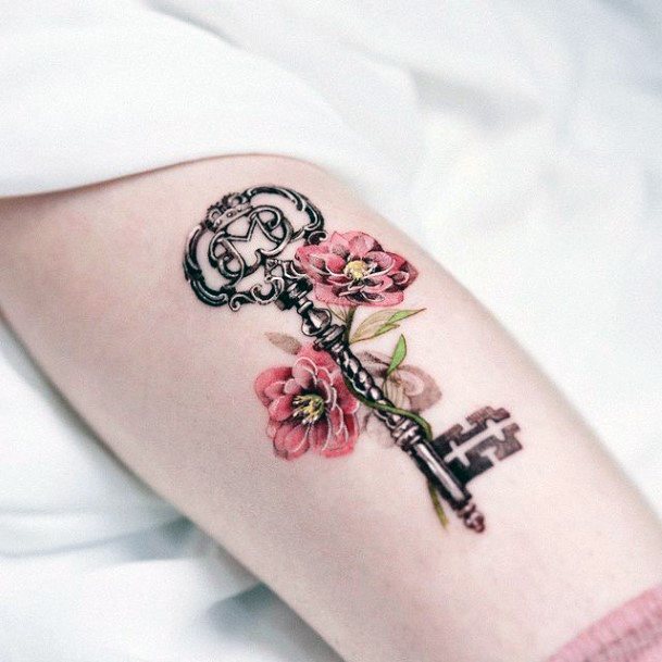 Breathtaking Key Tattoo On Girl