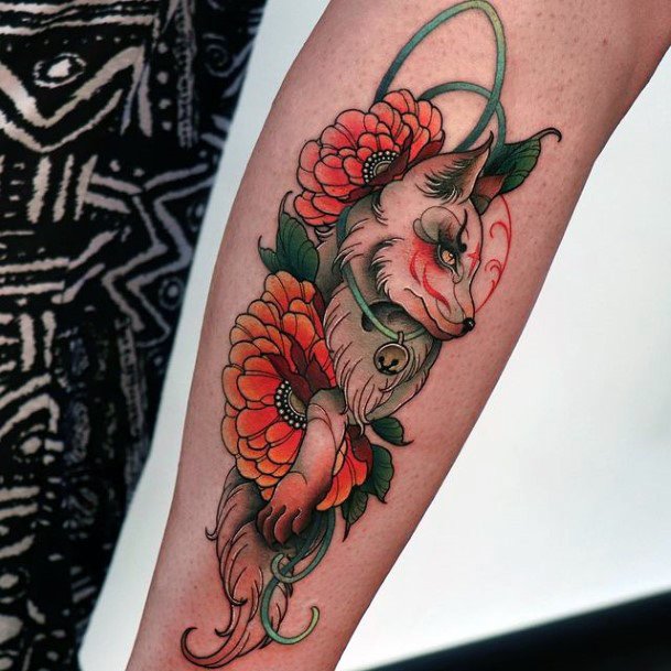 Breathtaking Kitsune Tattoo On Girl